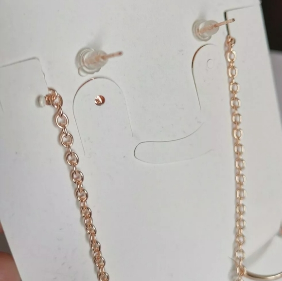 SIMULATED OPAL MOONSTONE STYLE JEWELRY SET ~ NECKLACE, EARRINGS, RING ๐ - Picture 8 of 16